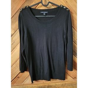 Banana Republic Black Boat Neck 3/4 Sleeve Sweater Size Medium